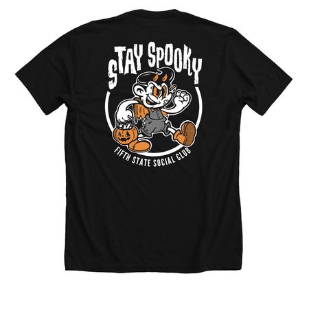 Stay Spooky, a Solid Black Blend Premium Unisex Tee (back-view)