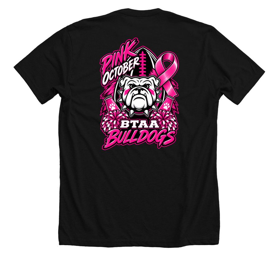 Help support BTAA Football and Cheer!, a Solid Black Blend Premium Unisex Tee (back-view)