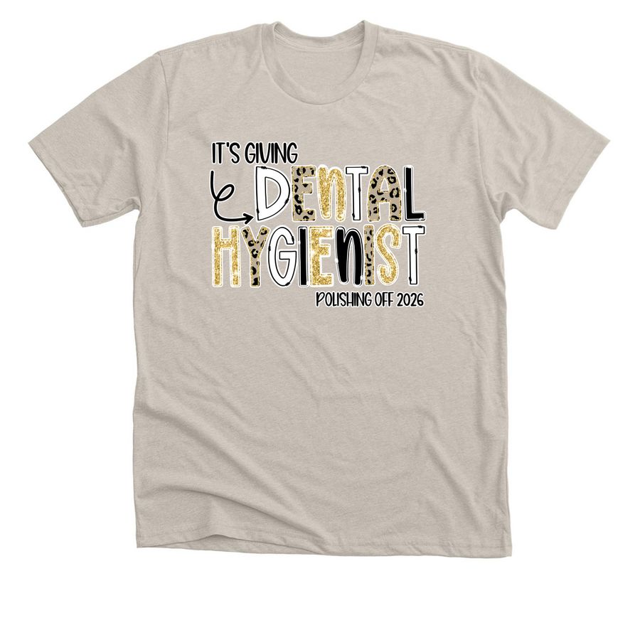 Dental Hygienist 2026 Leopard, a Heather Dust Premium Unisex Tee