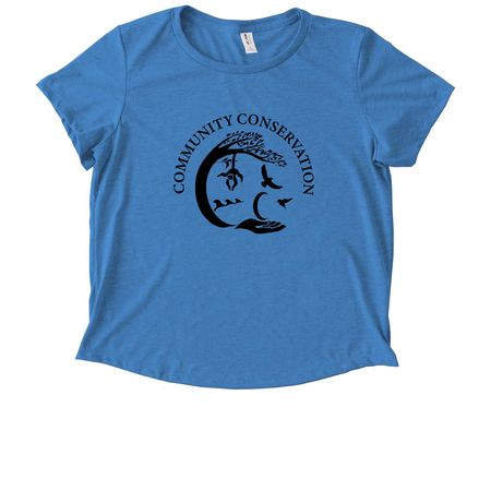 Support Communities to Conserve Biodiversity&nbsp;, a Azure Blue Allmade Eco Triblend Women?s Scoop Neck Tee