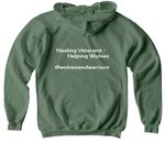 Wolves & Warriors, a Military Green Softstyle Youth Pullover Hoodie (back-view)