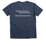Wolves & Warriors, a Heather Navy Premium V-Neck Tee (back-view)