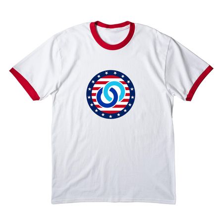 America 250 Foundation Tee, a White/ Red Cotton Ringer Tee