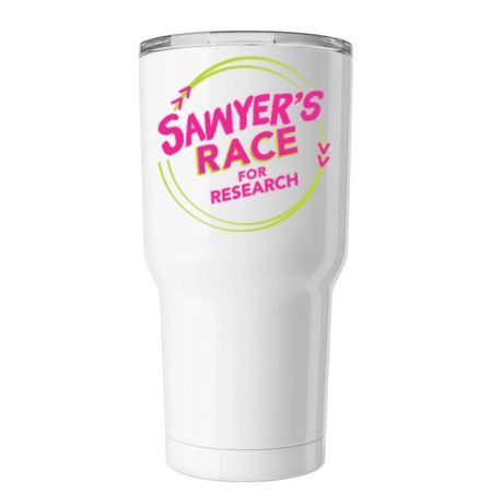 Sawyer's Race for Research Insulated Tumbler, a White Insulated Tumbler