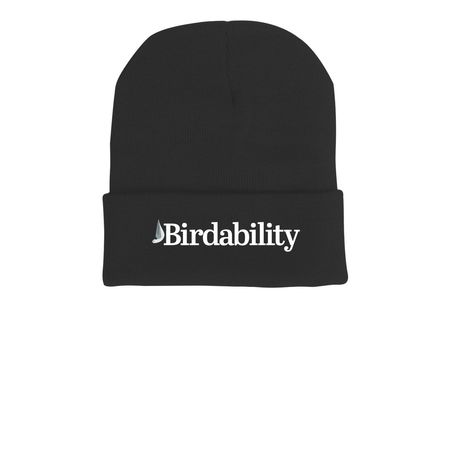 Birdability Beanies!, a Black Printed Cuffed Beanie