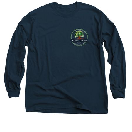 Tree Logo- Adult Navy with Color Print, a Navy Classic Long Sleeve Tee