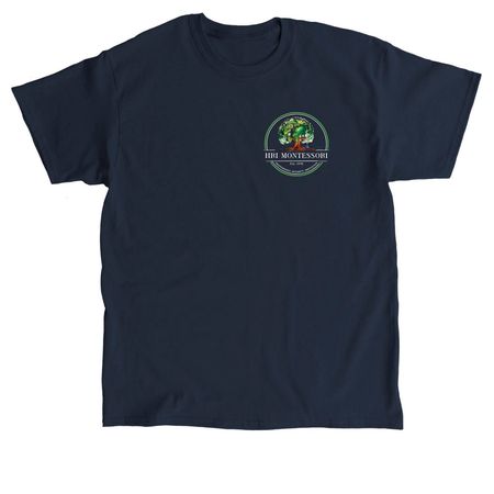 Tree Logo- Adult Navy with Color Print, a Navy Classic Unisex Tee
