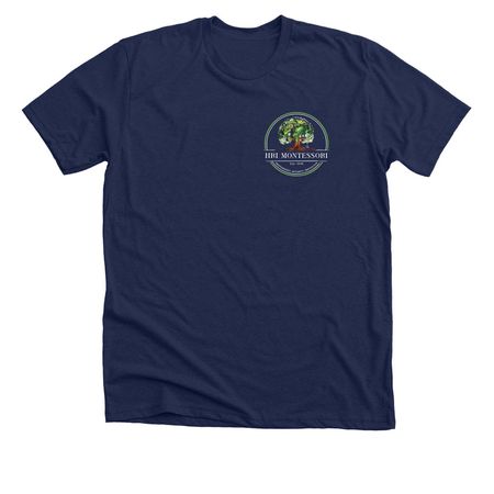 Tree Logo- Adult Navy with Color Print, a Solid Navy Blend Premium Unisex Tee