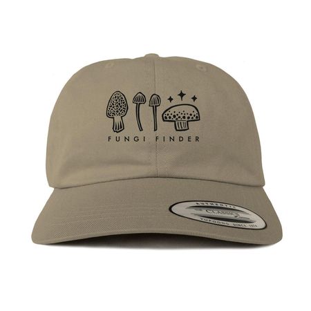 Fungi Finder Hats for MN Native Plants, a Khaki Printed Classic Baseball Cap