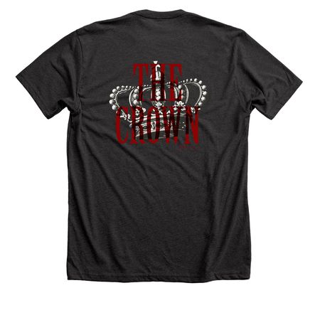 NXTGEN | Crown of Life, a Dark Grey Heather Premium Unisex Tee (back-view)