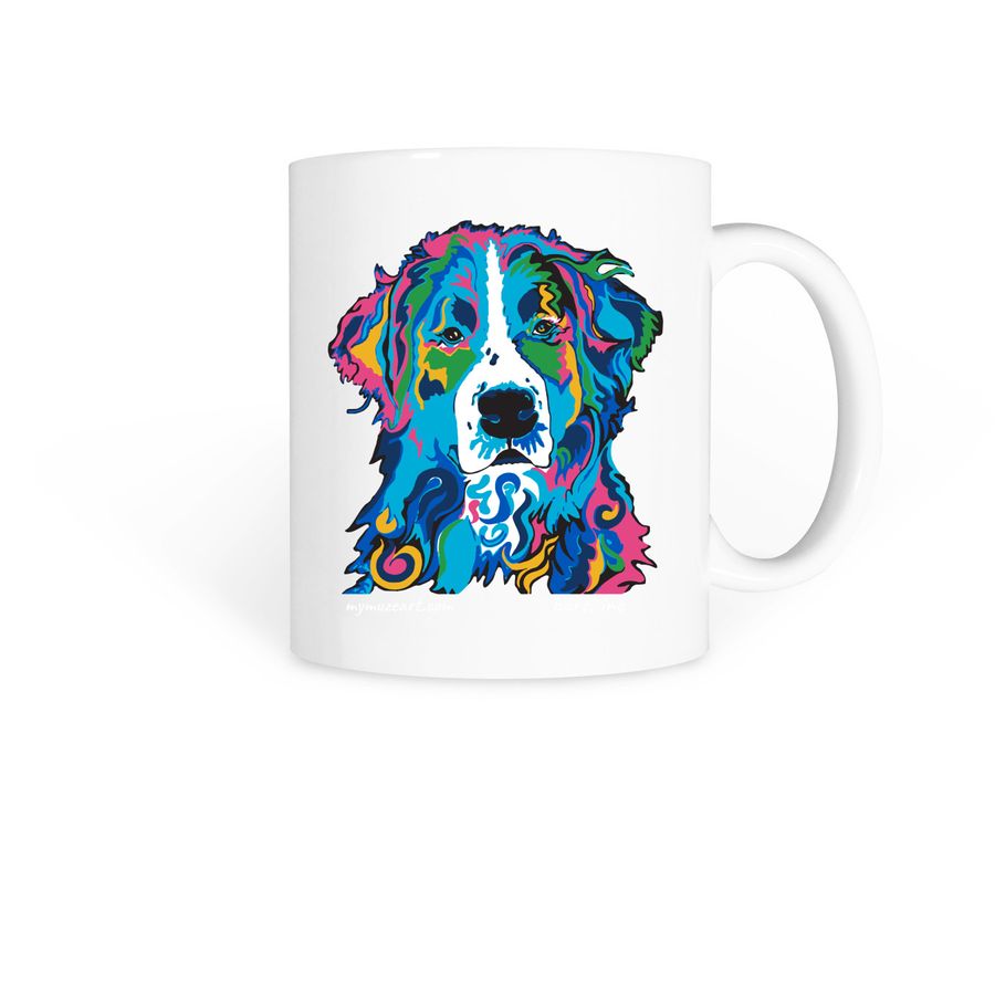 Multi-Color BMD Mug by MyMuzeArt for BARC, a White Coffee Mug