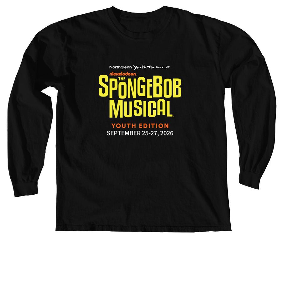 NYTJR Spongebob Youth Edition, a Black Comfort Colors Long Sleeve Tee