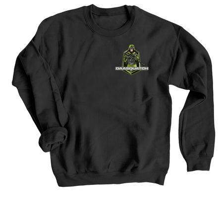 DaaSquatch Round & Proud!, a Black Crewneck Sweatshirt