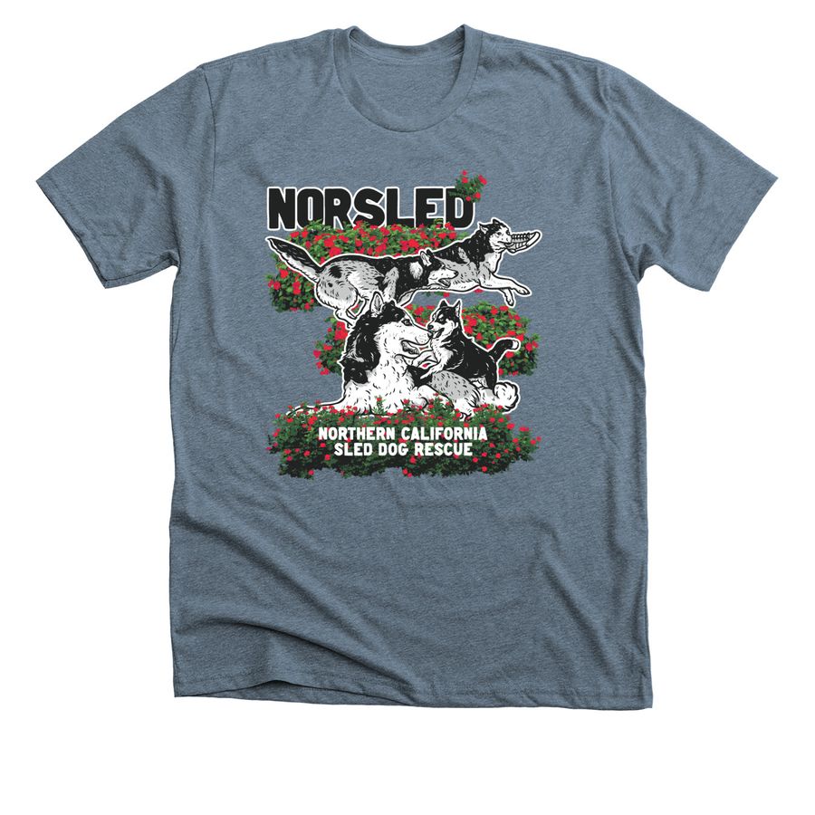 Summer Sled Dog, a Heather Slate Premium Unisex Tee
