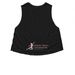 MDC, a Solid Black Blend Women?s Cropped Racerback Tank (back-view)