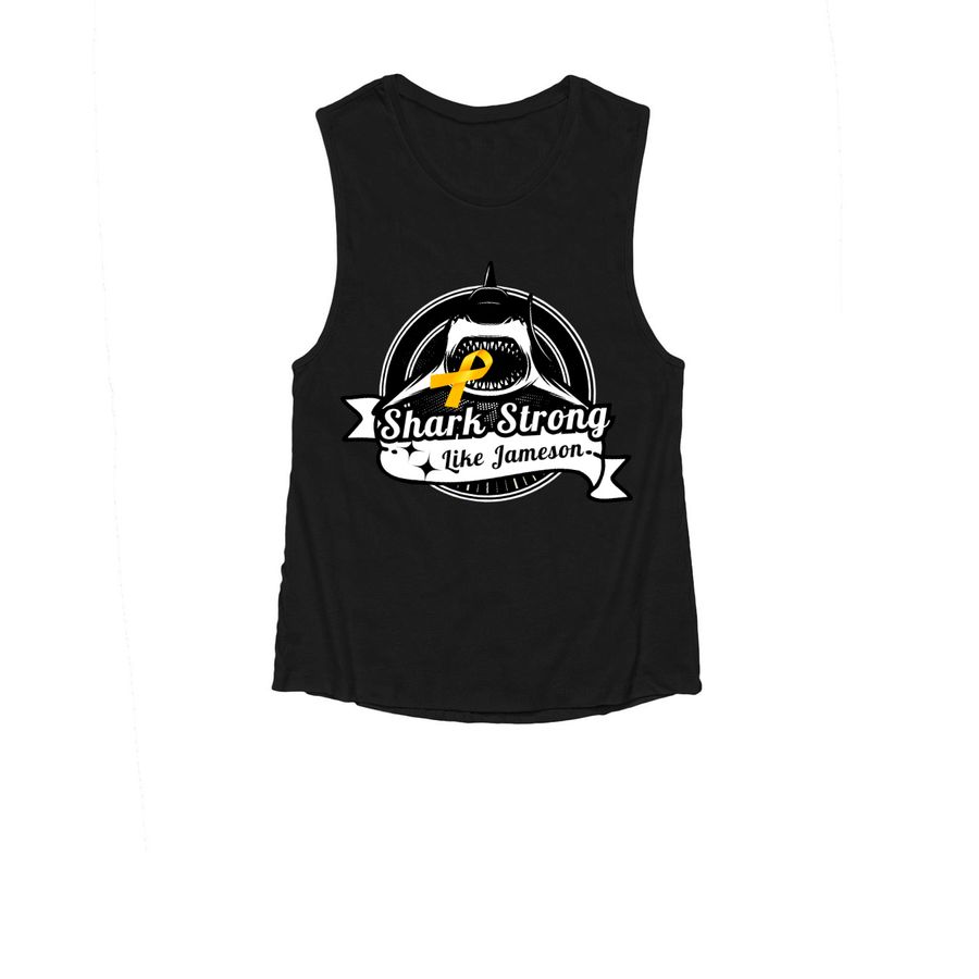 SHARK STRONG Tattoo2, a Black Women's Muscle Tank