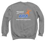 Go Further, a Charcoal Crewneck Sweatshirt (back-view)