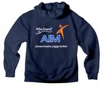 Go Further, a Navy Premium Heavyweight Pullover Hoodie (back-view)