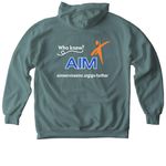 Go Further, a Blue Spruce Comfort Colors Pullover Hoodie (back-view)