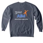Go Further, a Denim Comfort Colors Crewneck Sweatshirt (back-view)