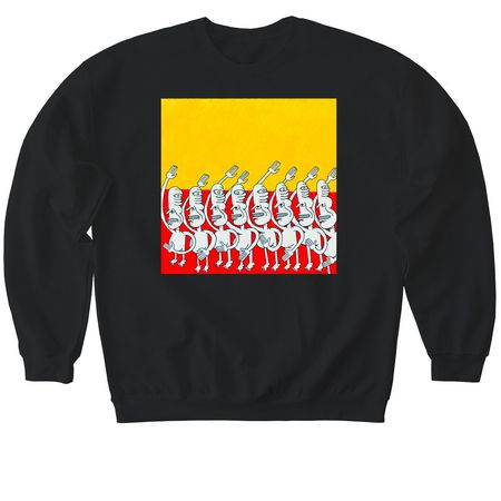 All of you saying Hello at once, a Black Softstyle Crewneck Sweatshirt