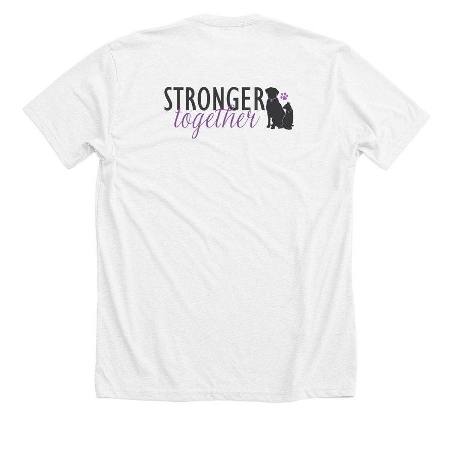 CHS Stronger Together Crisis Boarding Program, a Solid White Blend Premium Unisex Tee (back-view)