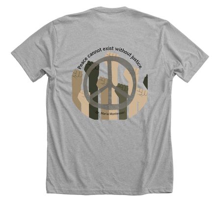 Peace cannot Exist...., a Athletic Heather Premium Unisex Tee (back-view)