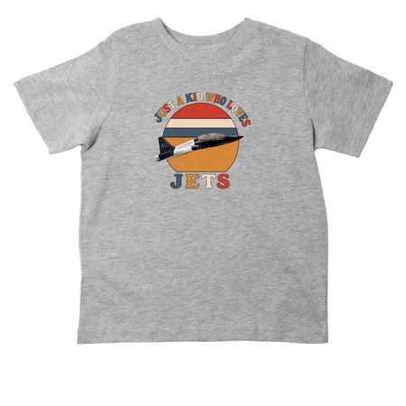 Kids Love Jets! (Toddler), a Heather Toddler Tee