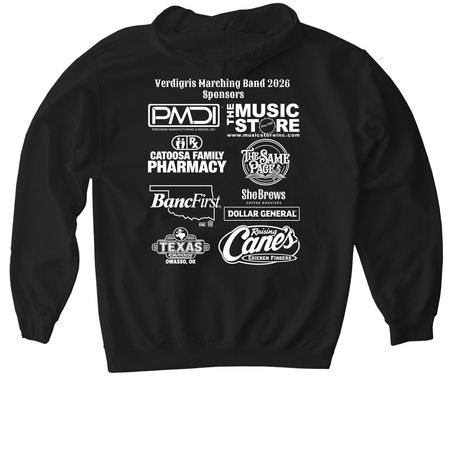 Outlaws 2026, a Black Gildan Softstyle Pullover Hoodie (back-view)