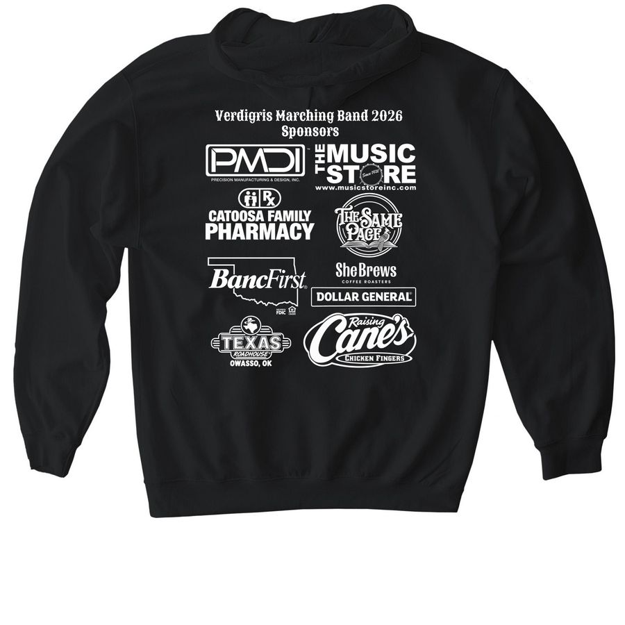 Outlaws 2026, a Black Gildan Softstyle Pullover Hoodie (back-view)