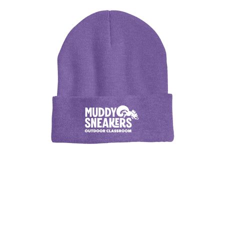 Logo Beanie, a Heather Purple Printed Cuffed Beanie