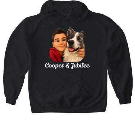 CooperPaws Animated Hoodie, a Black Gildan Softstyle Pullover Hoodie