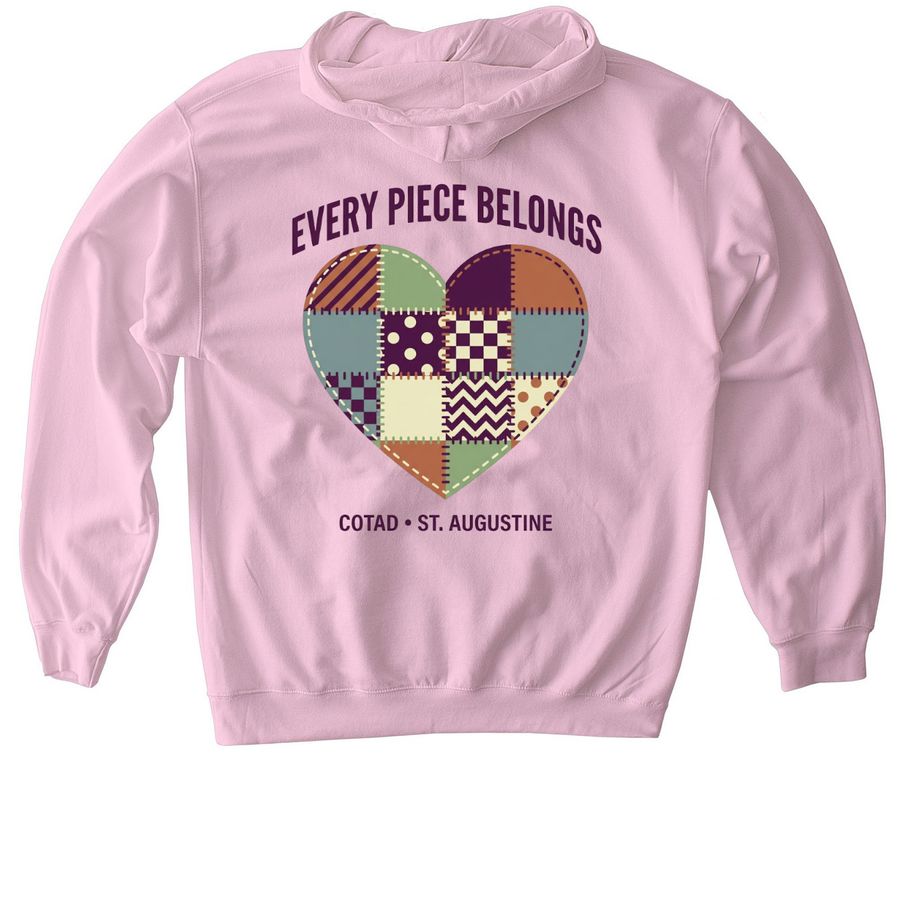 COTAD MERCH - Every Piece Belongs&nbsp;, a Light Pink Gildan Softstyle Pullover Hoodie