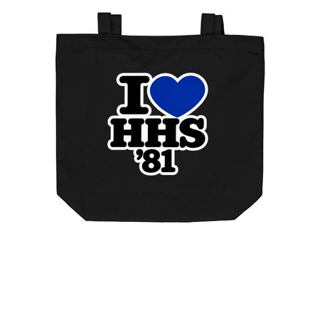 I LOVE HHS'81, a Black Organic Cotton Tote Bag