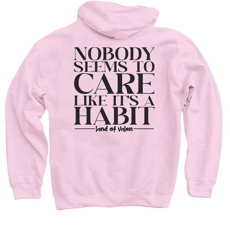 LIKE ITS A HABIT Bunny Graphic, a Light Pink Pullover Hoodie