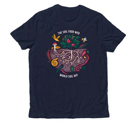 The Soil Food Web - Organic T-Shirt, a Night Sky Navy Allmade Organic Cotton Unisex Tee