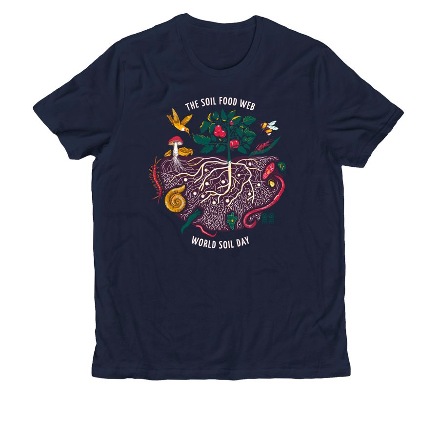 The Soil Food Web - Organic T-Shirt, a Night Sky Navy Allmade Organic Cotton Unisex Tee