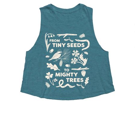 adult - tank tops!, a Heather Deep Teal Women's Cropped Racerback Tank
