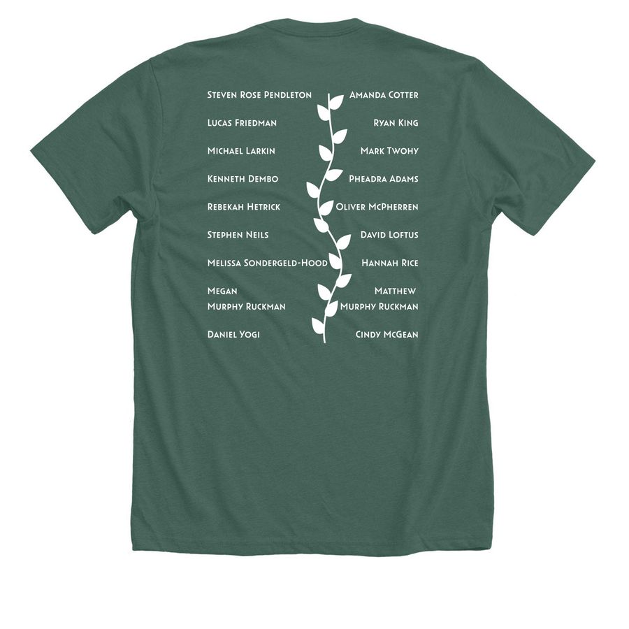 AYLI Cast Shirt, a Heather Forest Premium Unisex Tee (back-view)