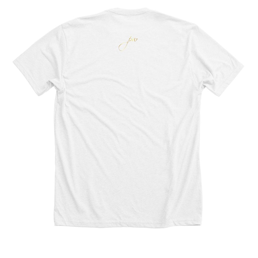 Sound thinking!, a Solid White Blend Premium Unisex Tee (back-view)