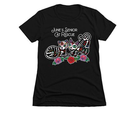 June's Senior Cat Rescue, a Black Women's Slim Fit Tee