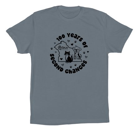 100 Years Of Second Chances, a Steel Blue Premium Cotton Tee