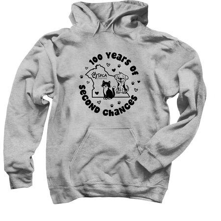 100 Years Of Second Chances, a Sport Grey Pullover Hoodie
