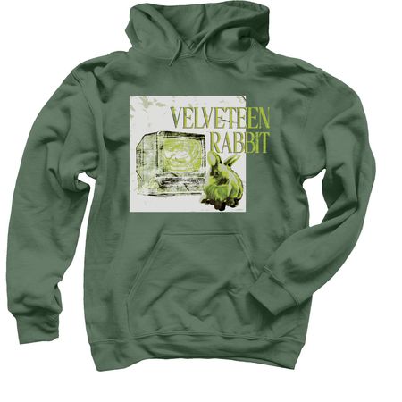 VELVETEEN RABBIT Green Graphic, a Military Green Pullover Hoodie