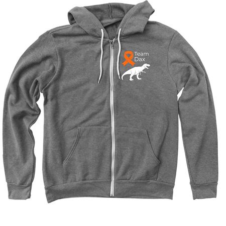 team dax hoodies, a Deep Heather Zip Up Hoodie