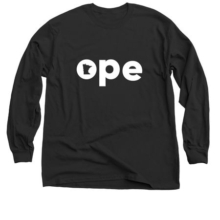 ope (larger graphic), a Black Classic Long Sleeve Tee