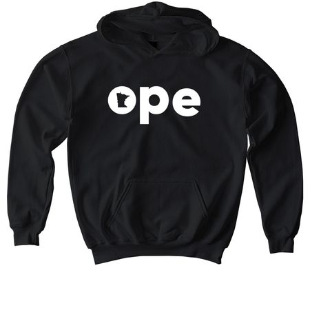 ope (larger graphic), a Black Softstyle Youth Pullover Hoodie