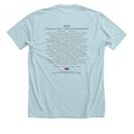 Forever Footprints Merchandise, a Heather Ice Blue Premium Unisex Tee (back-view)