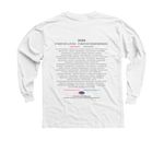 Forever Footprints Merchandise, a White Youth Long Sleeve Tee (back-view)