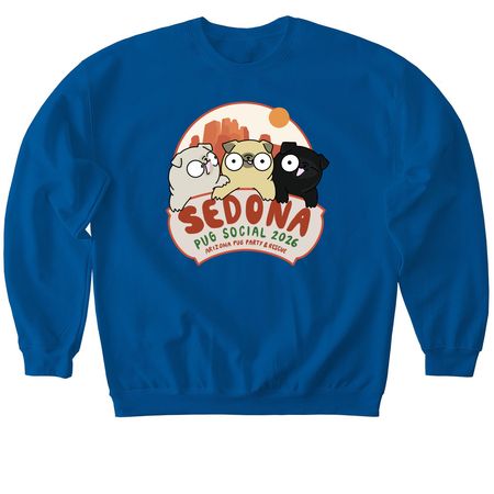 Sedona Pug Social 2026, a Royal Softstyle Crewneck Sweatshirt